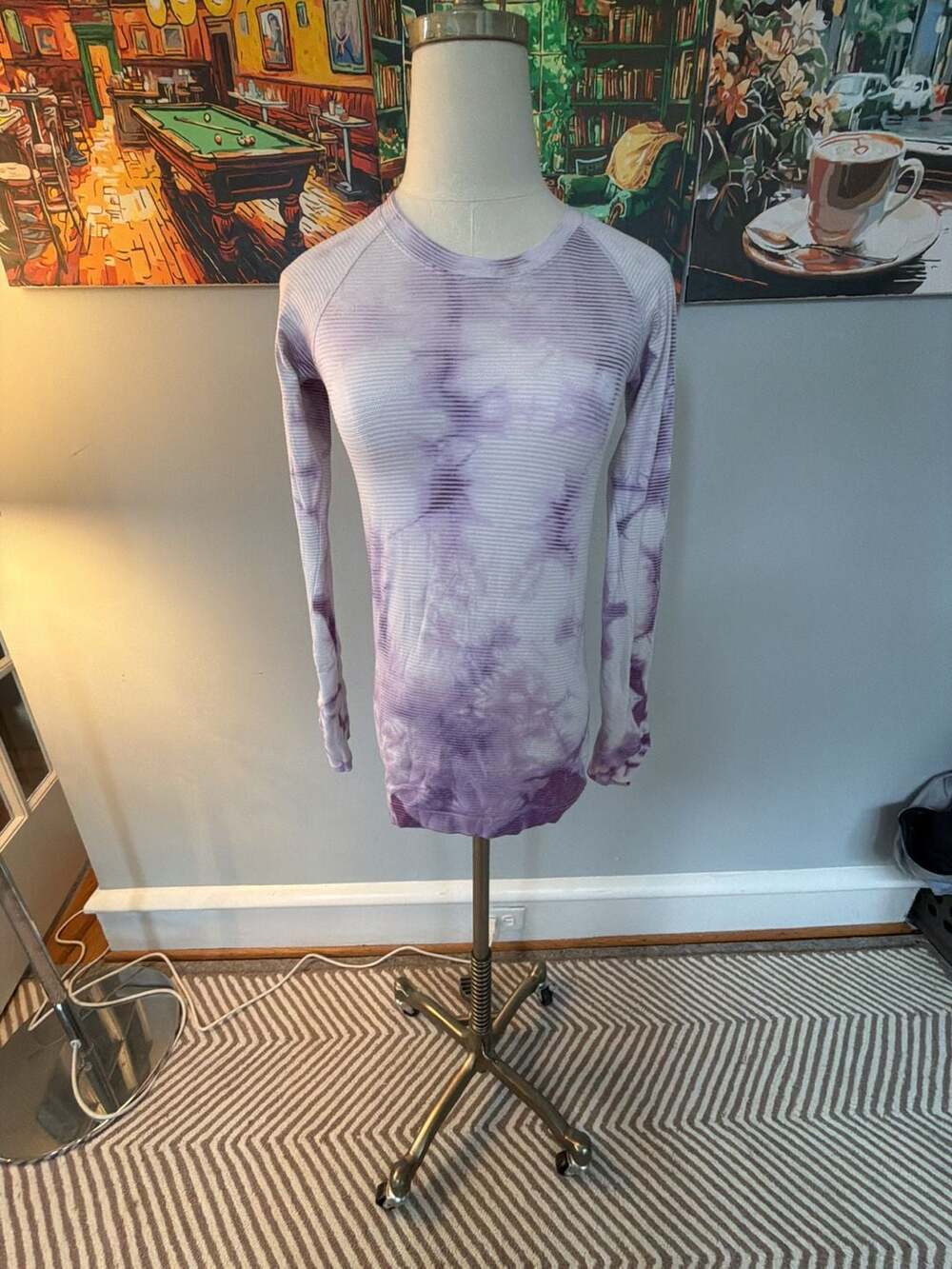 Lululemon Swiftly Tech Long Sleeve 2.0 Purple Tie Dye Shirt size 4